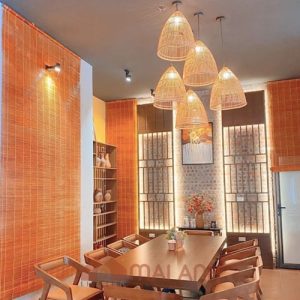 Đèn mây tre đan hình nơm cá trang trí quán ăn, quán cà phê, nhà ở