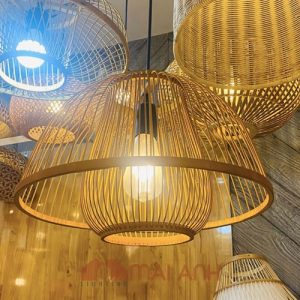 Đèn tăm tre hình chiếc nấm dễ thương trang trí bàn ăn