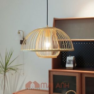 Đèn tăm tre hình chiếc nấm dễ thương trang trí bàn ăn
