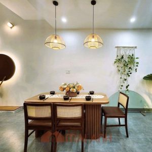 Đèn tăm tre hình chiếc nấm dễ thương trang trí bàn ăn