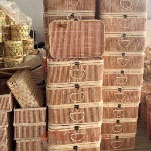 Giỏ mây đựng trái cây picnic, giỏ trang trí