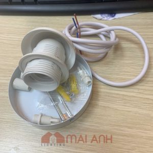 Bộ phụ kiện dây đui đế ốp trần màu trắng