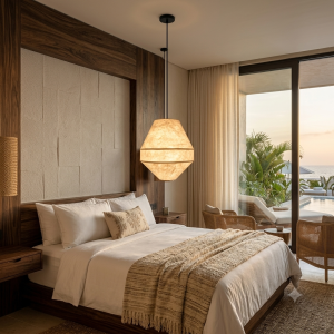 Đèn giấy dó decor phòng ngủ